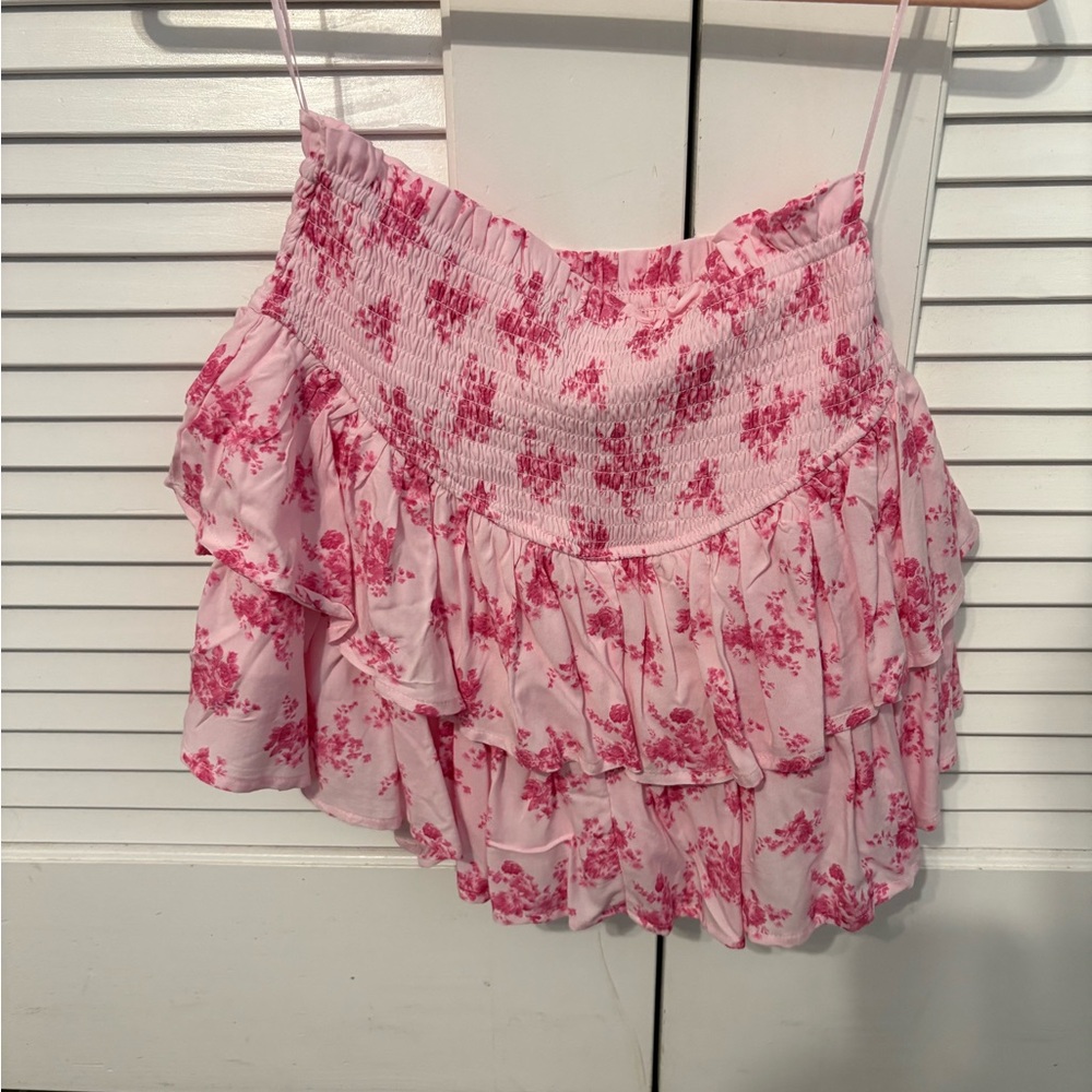 Pink Lac altered state, pink floral skirt
